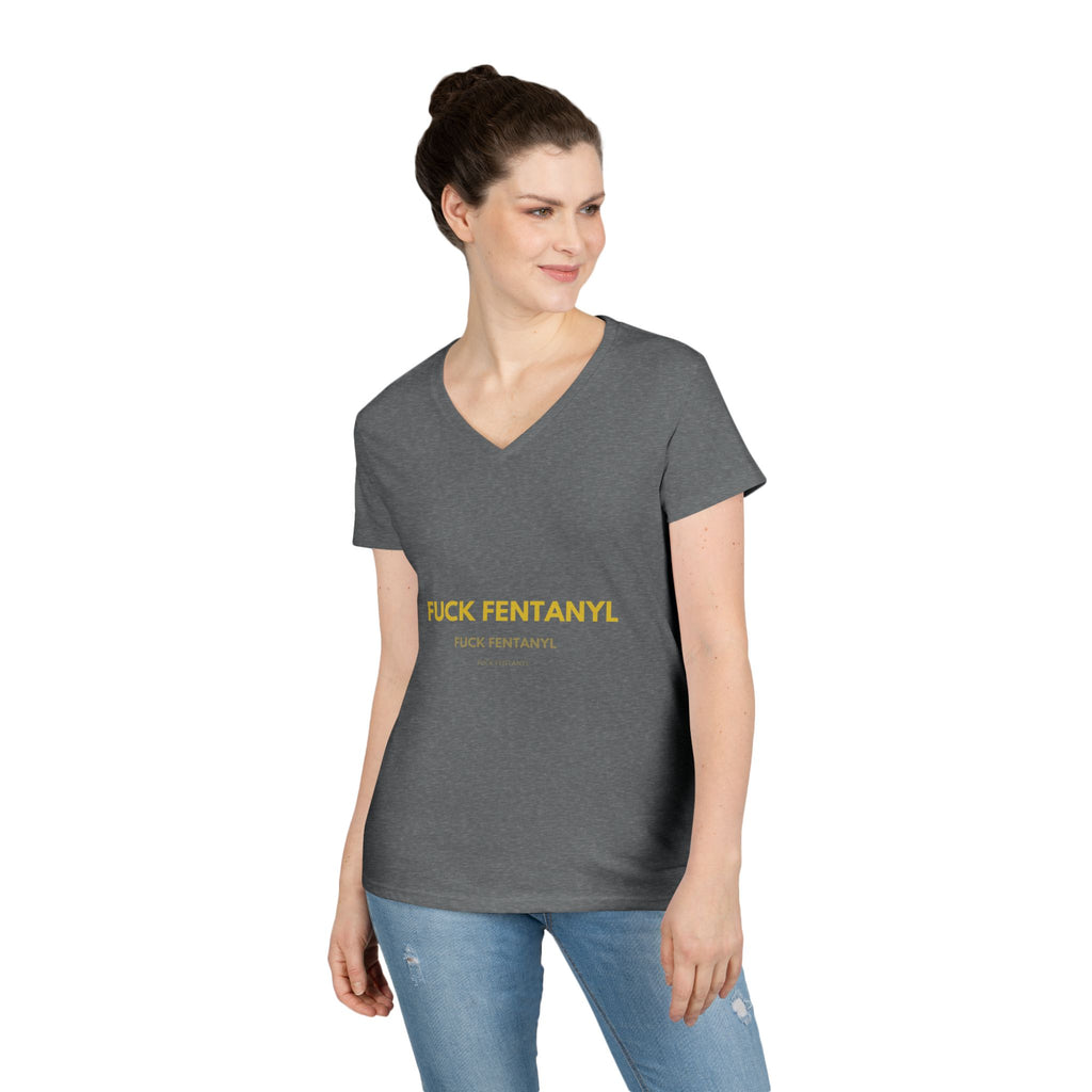 Fuck Fentanyl Women's V-Neck Tee — Anti-Drug Awareness Statement Shirt