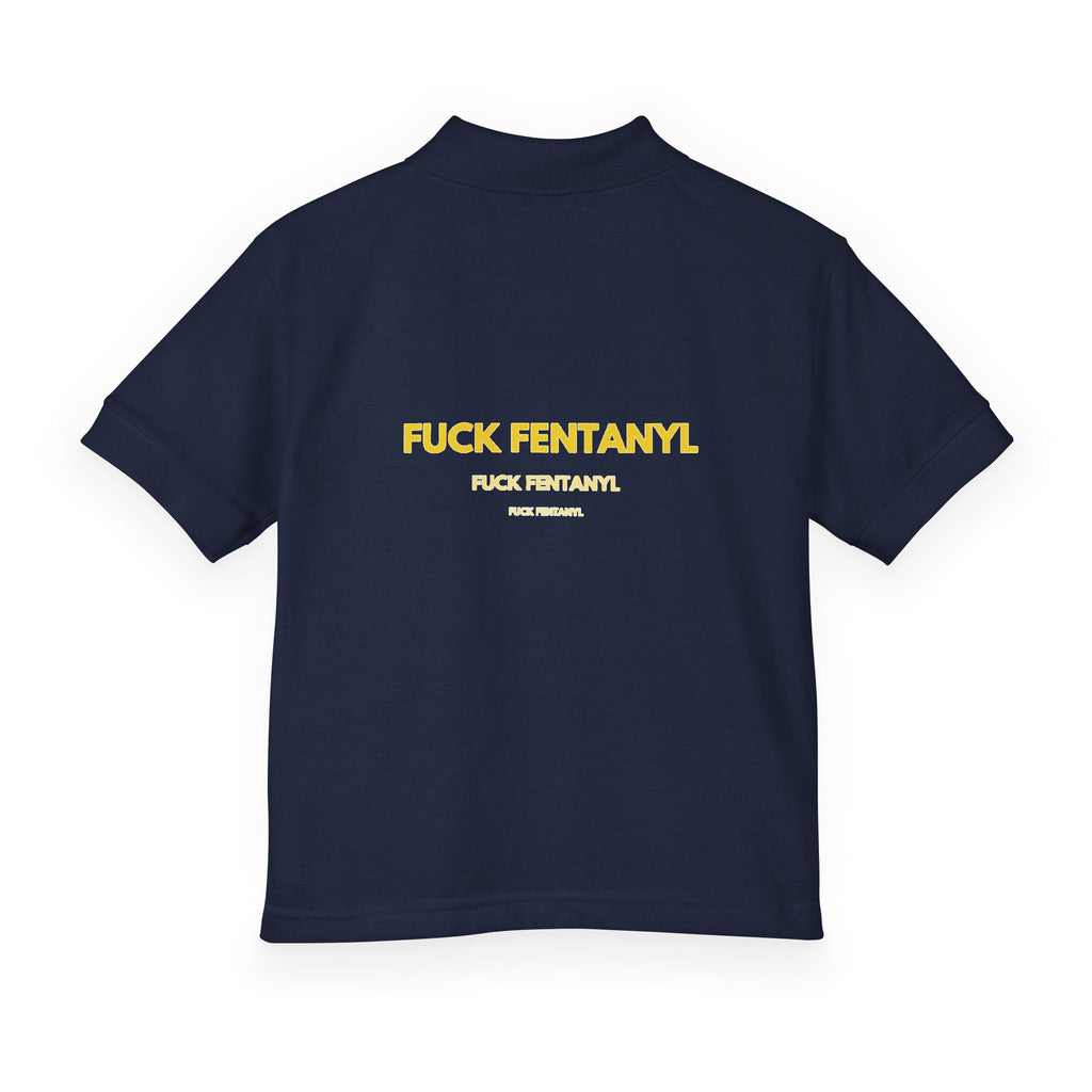Youth Polo Shirt — “F*ck Fentanyl” Back Awareness Design