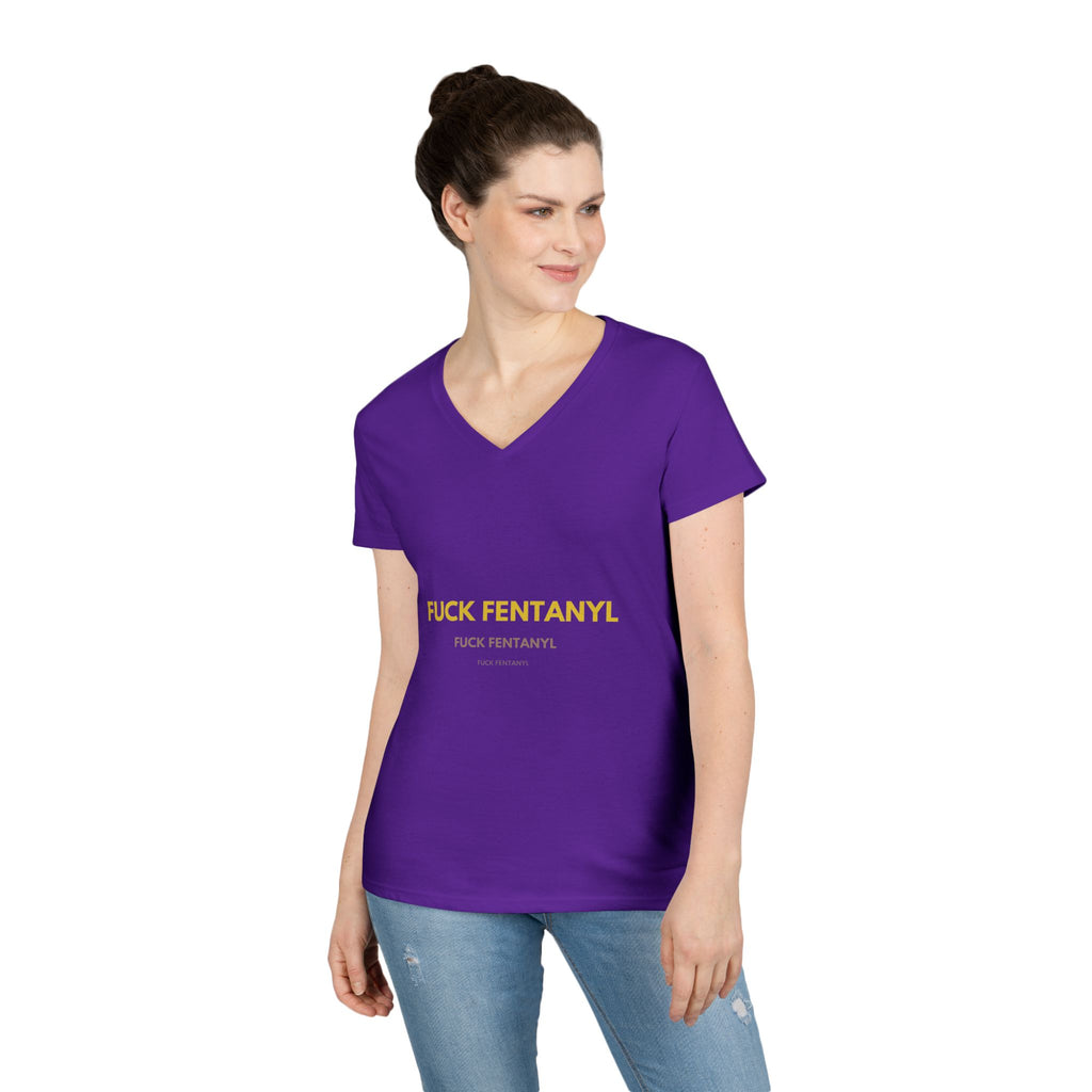Fuck Fentanyl Women's V-Neck Tee — Anti-Drug Awareness Statement Shirt