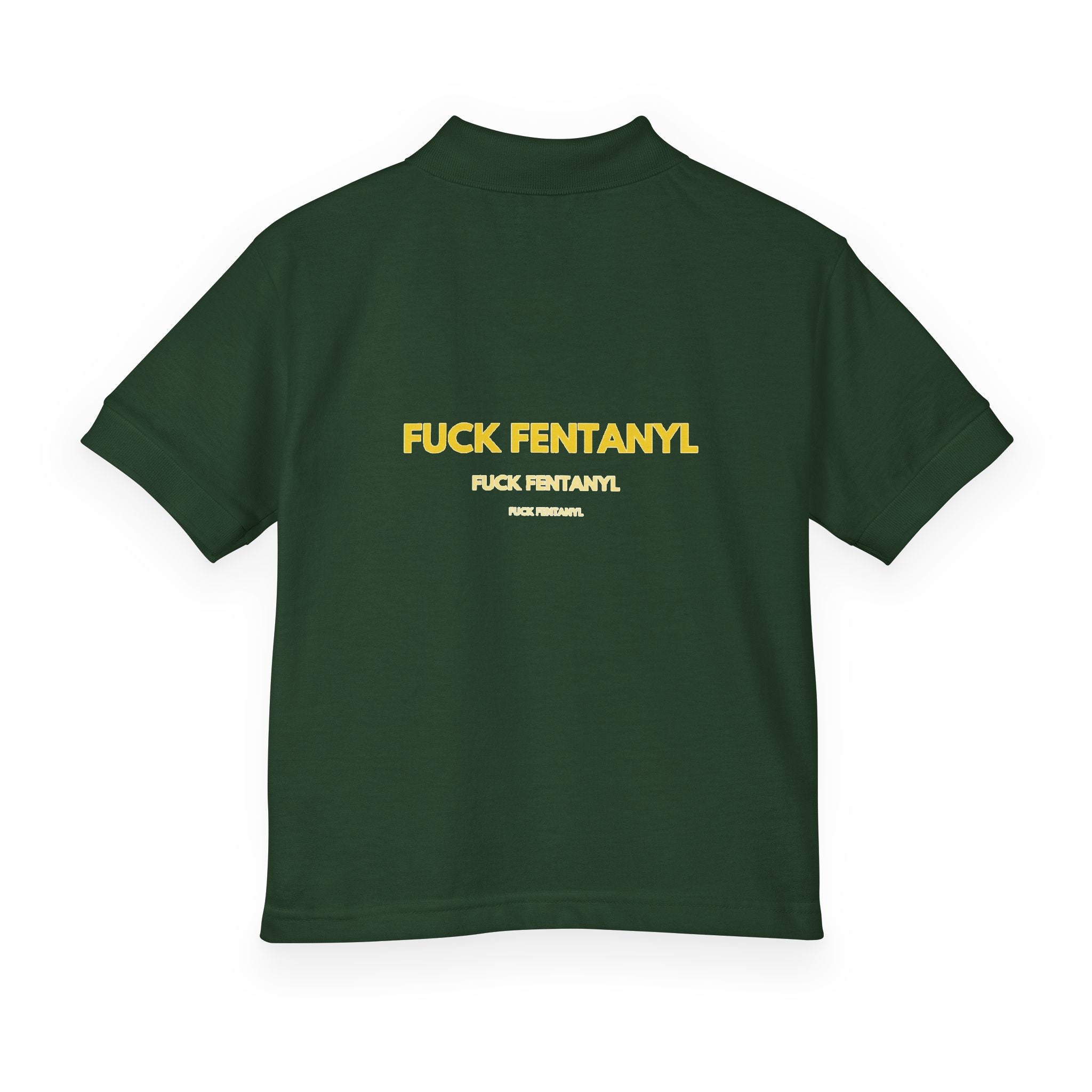 Youth Polo Shirt — “F*ck Fentanyl” Back Awareness Design