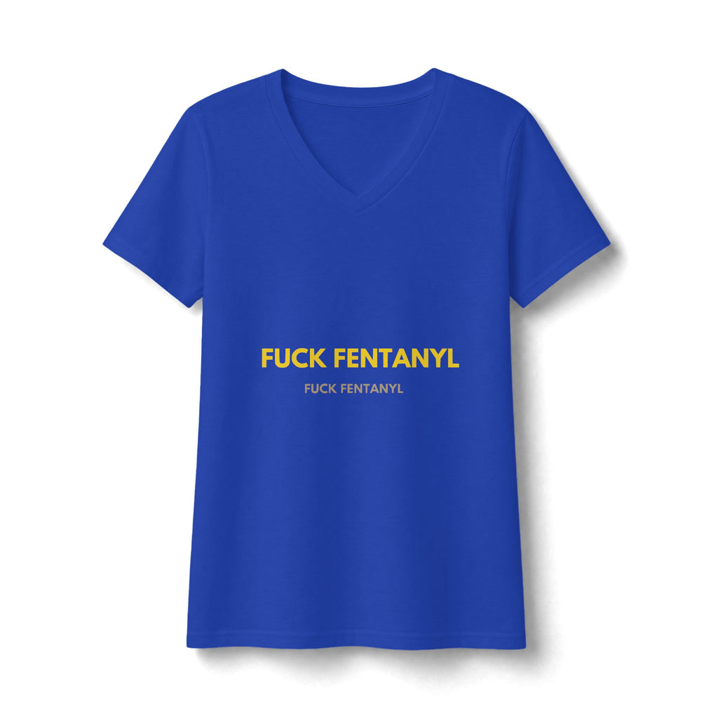 Women's V-Neck Tee - "F**k Fentanyl" Awareness Graphic