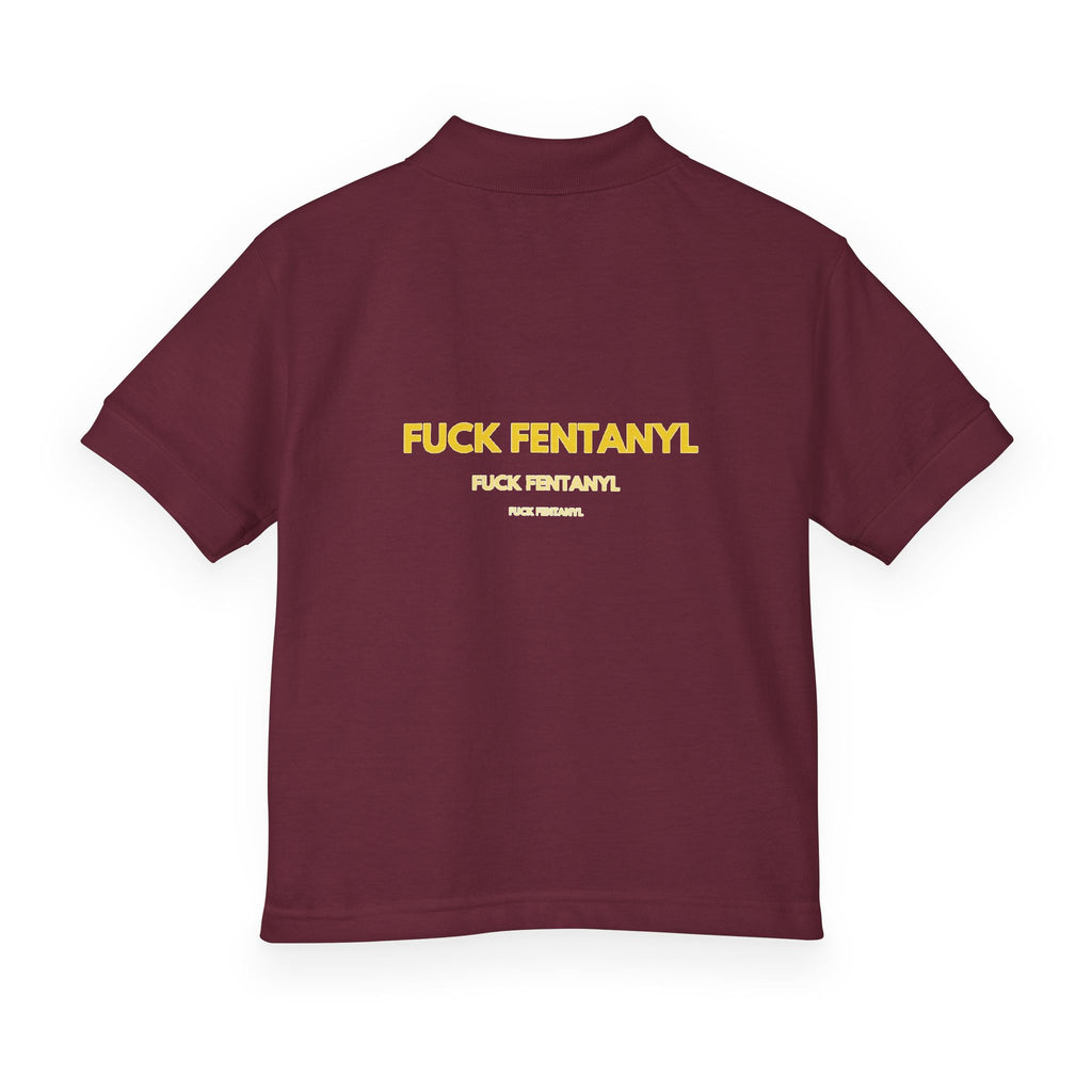 Youth Polo Shirt — “F*ck Fentanyl” Back Awareness Design
