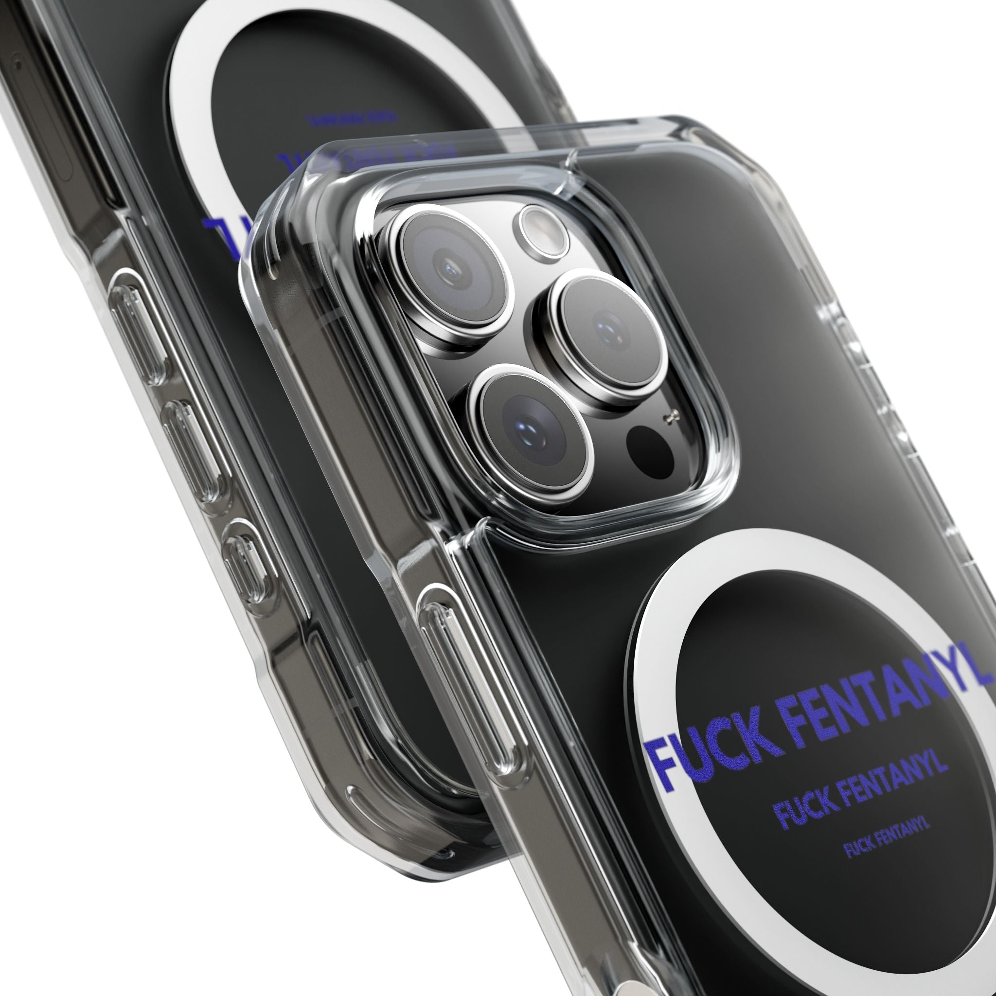 Clear Magnetic Phone Case — “FUCK FENTANYL” Awareness Design
