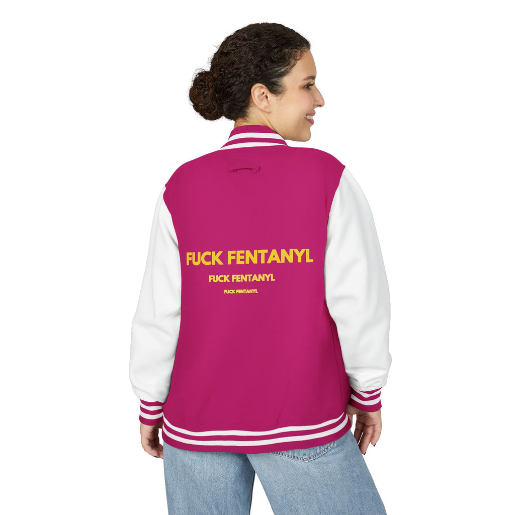 Letterman Jacket — "F*** Fentanyl" Bold Back Graphic