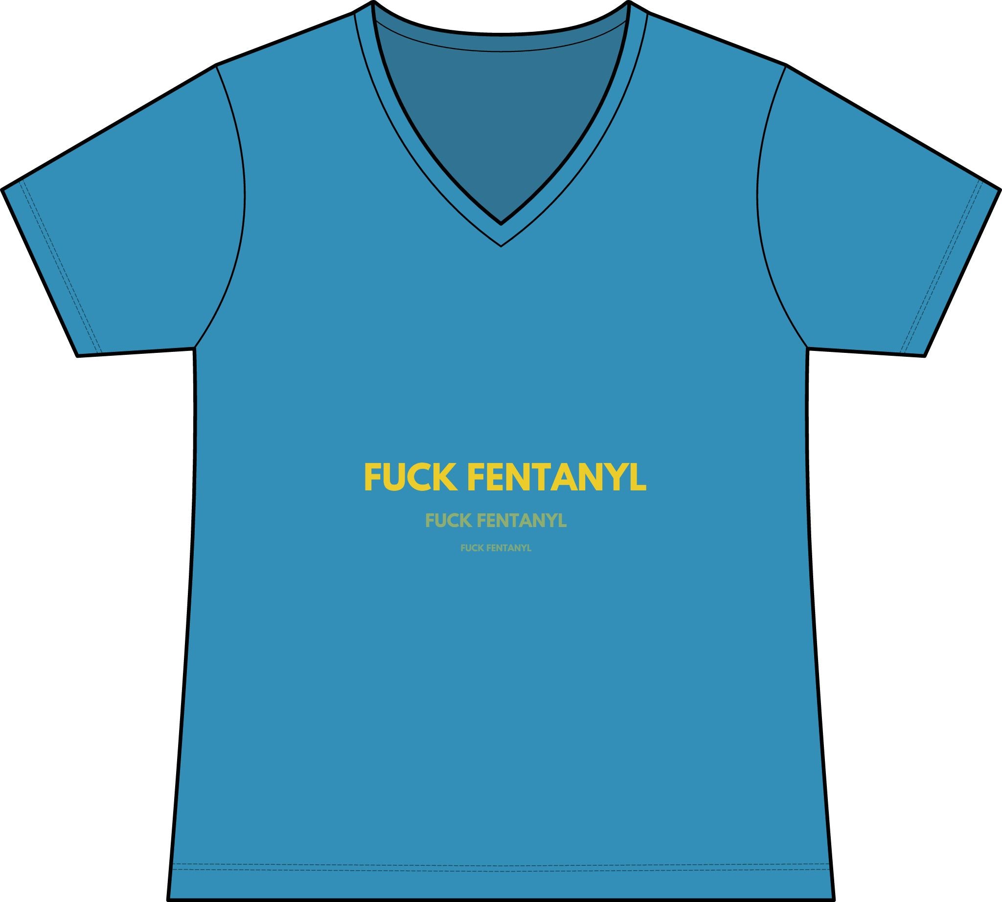 Graphic Tee — “FUCK FENTANYL” Statement V‑Neck Shirt