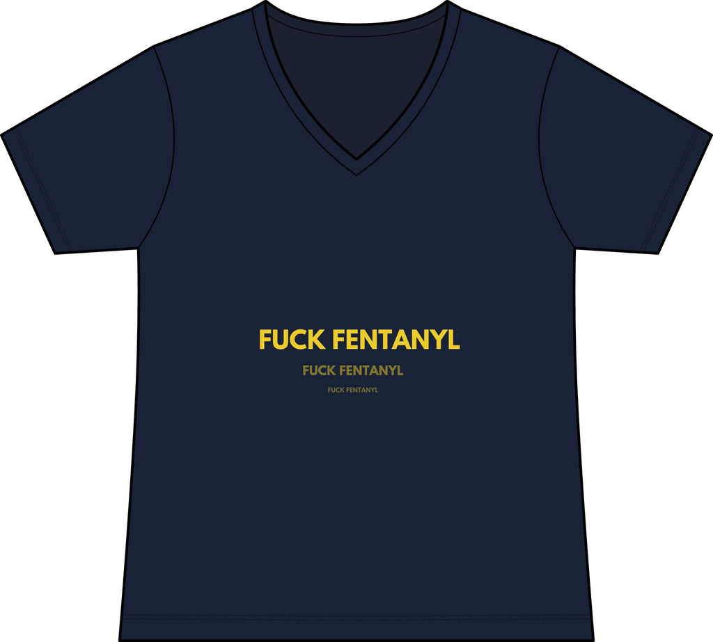 Graphic Tee — “FUCK FENTANYL” Statement V‑Neck Shirt