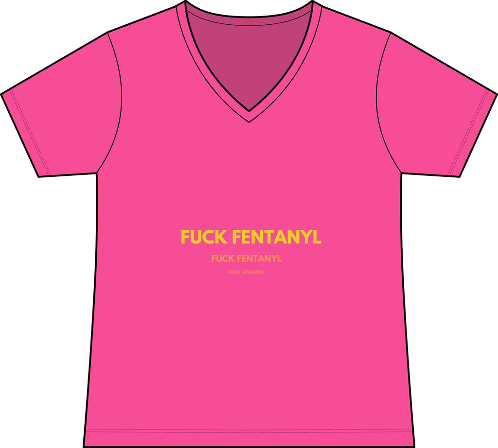 Graphic Tee — “FUCK FENTANYL” Statement V‑Neck Shirt