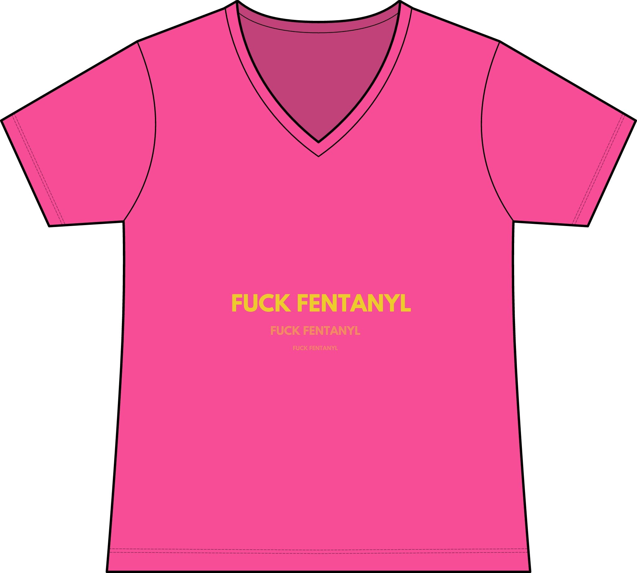 Graphic Tee — “FUCK FENTANYL” Statement V‑Neck Shirt