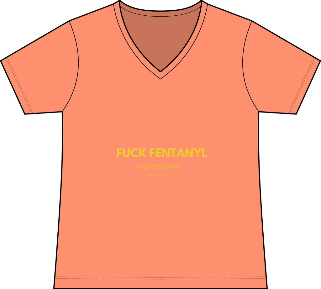 Graphic Tee — “FUCK FENTANYL” Statement V‑Neck Shirt