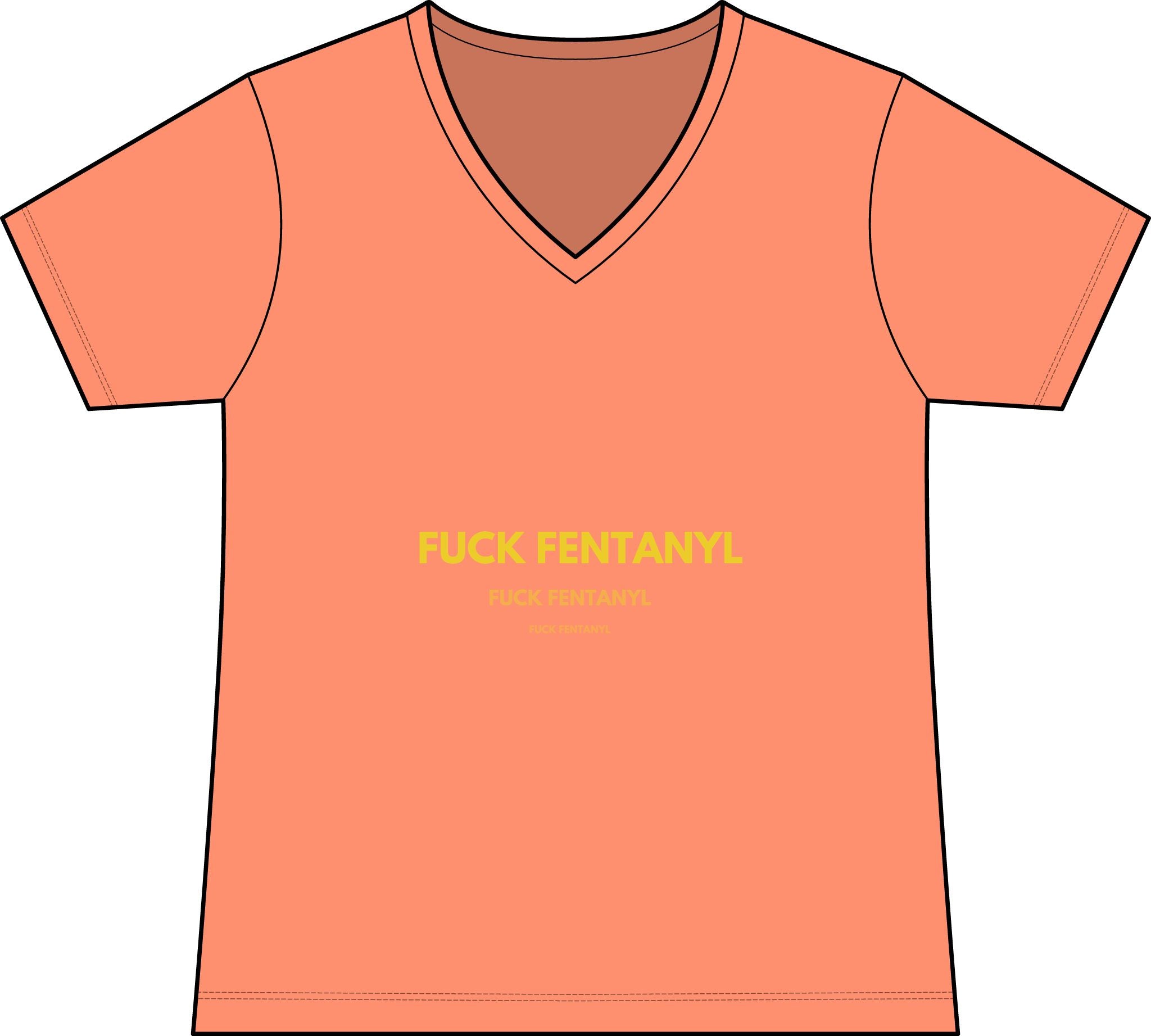 Graphic Tee — “FUCK FENTANYL” Statement V‑Neck Shirt