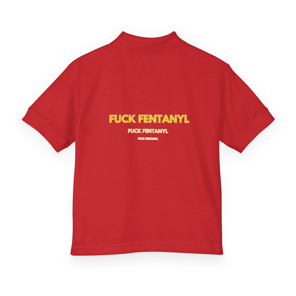 Youth Polo Shirt — “F*ck Fentanyl” Back Awareness Design
