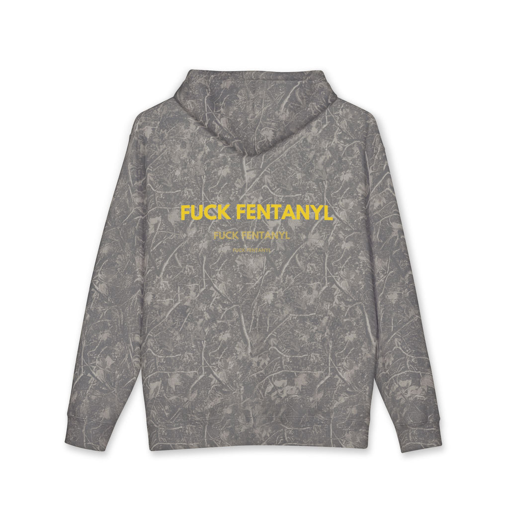 Hoodie — “FUCK FENTANYL” Bold Yellow Back Print (Anti-Drug Awareness)