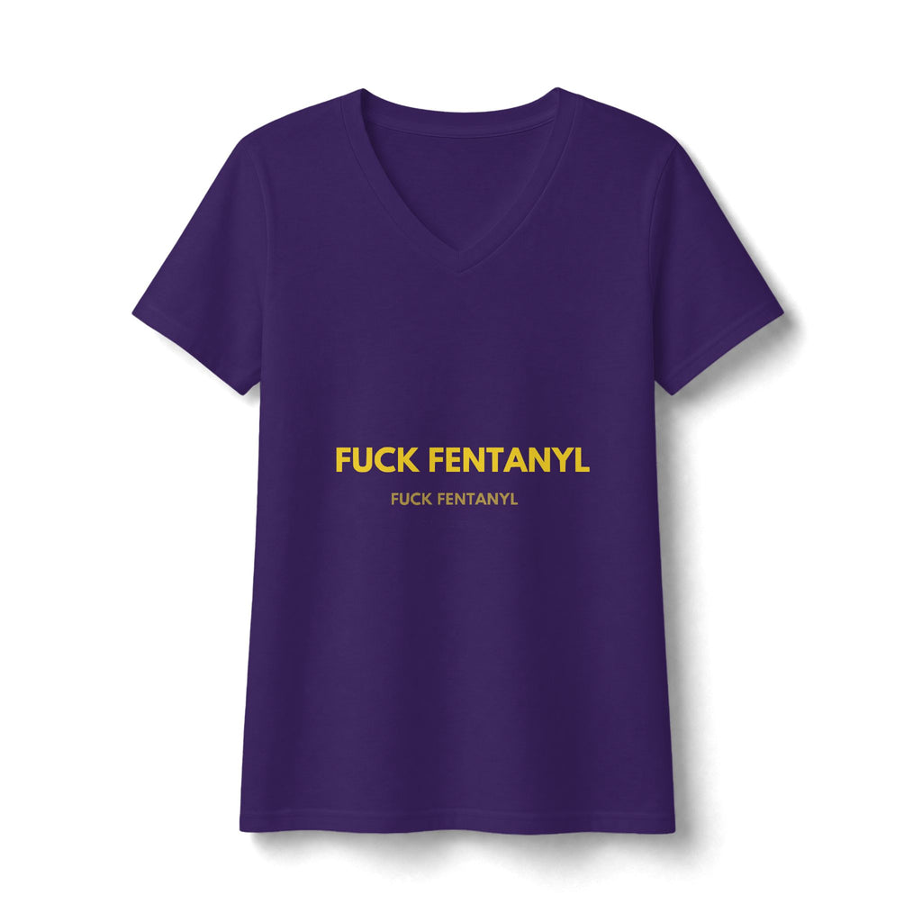Women's V-Neck Tee - "F**k Fentanyl" Awareness Graphic