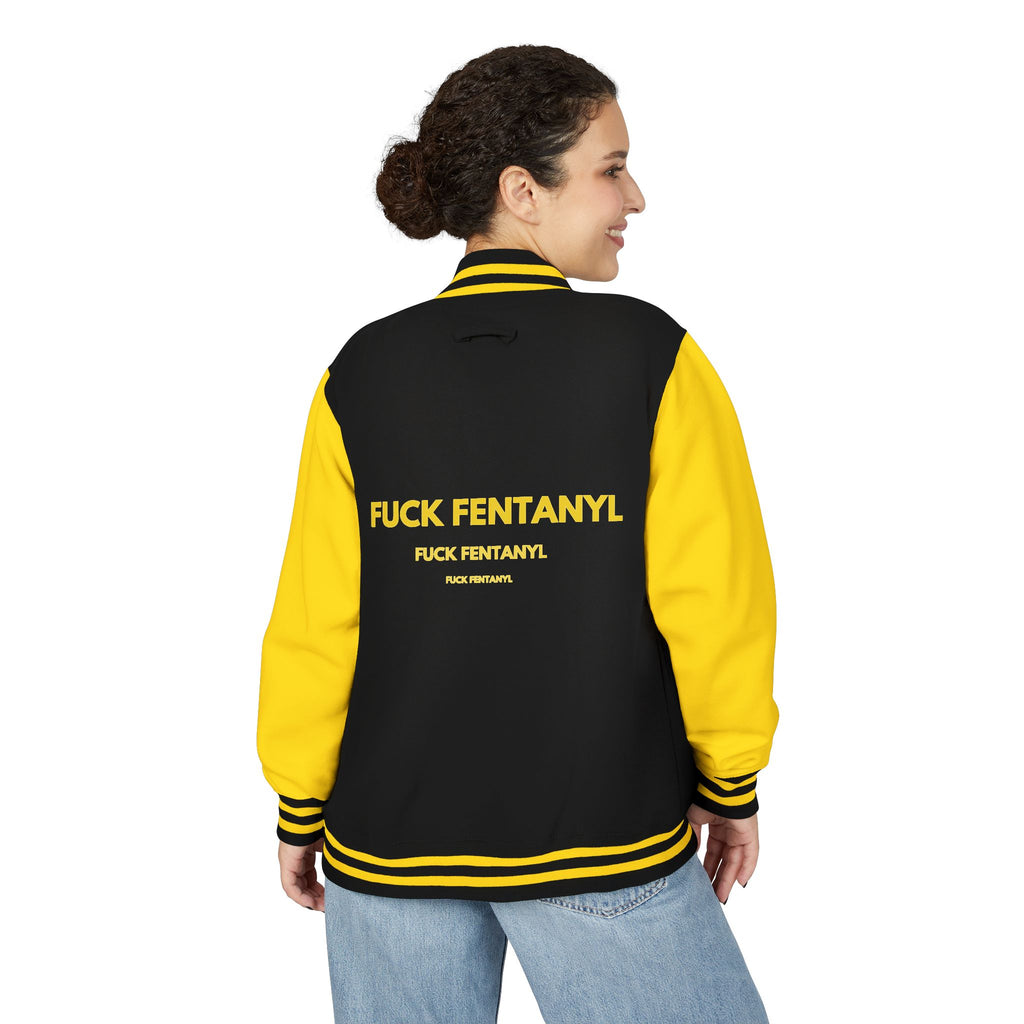 Letterman Jacket — "F*** Fentanyl" Bold Back Graphic