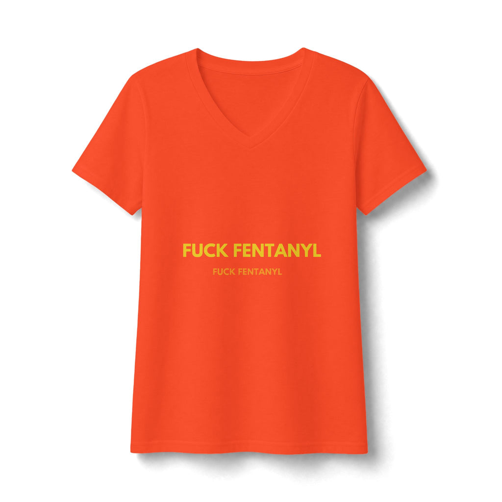 Women's V-Neck Tee - "F**k Fentanyl" Awareness Graphic