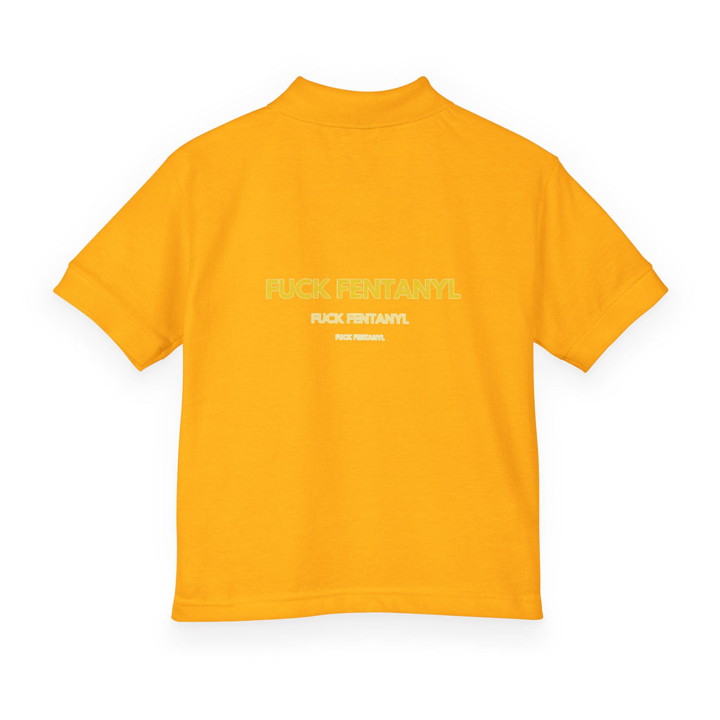 Youth Polo Shirt — “F*ck Fentanyl” Back Awareness Design