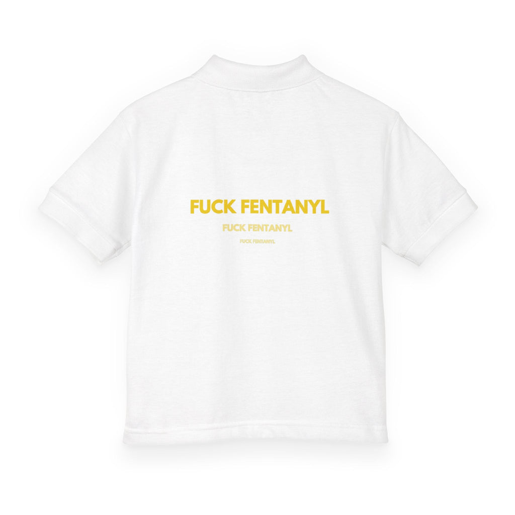 Youth Polo Shirt — “F*ck Fentanyl” Back Awareness Design
