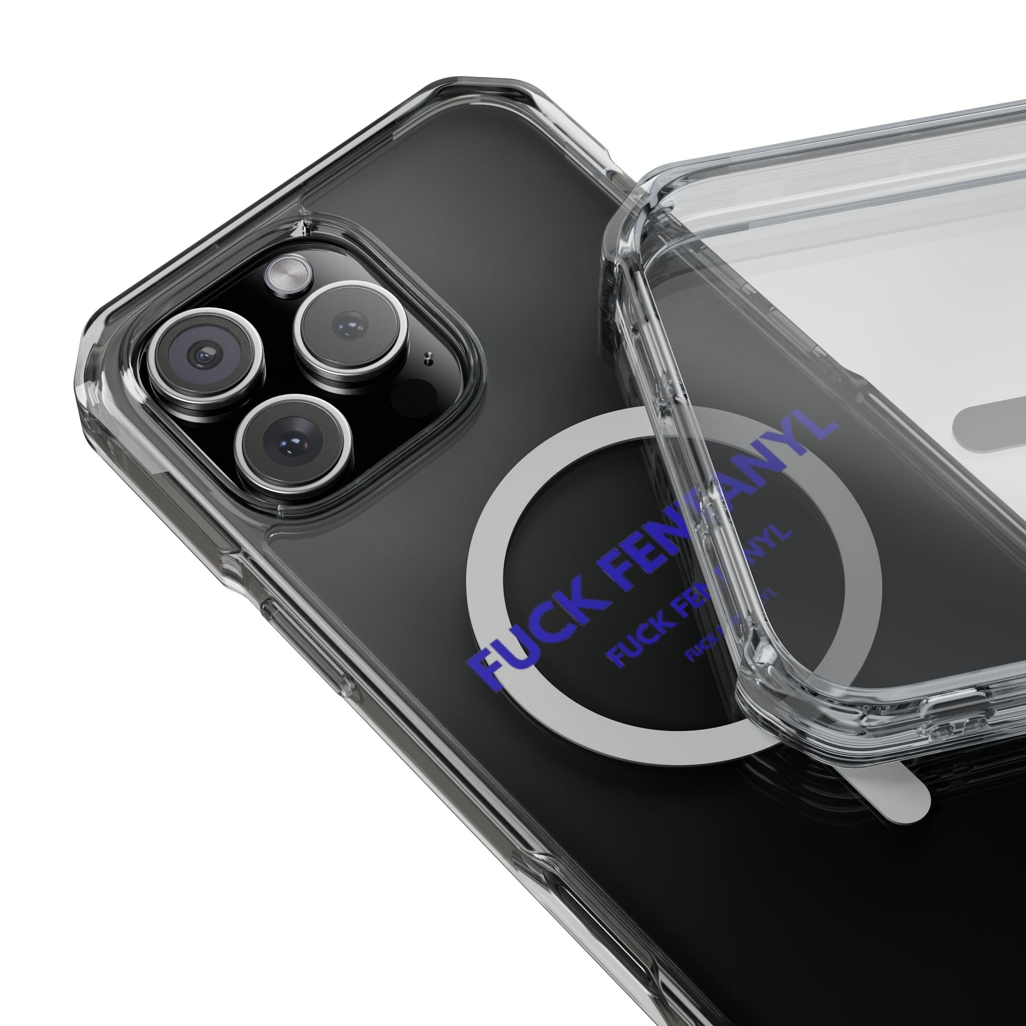 Clear Magnetic Phone Case — “FUCK FENTANYL” Awareness Design