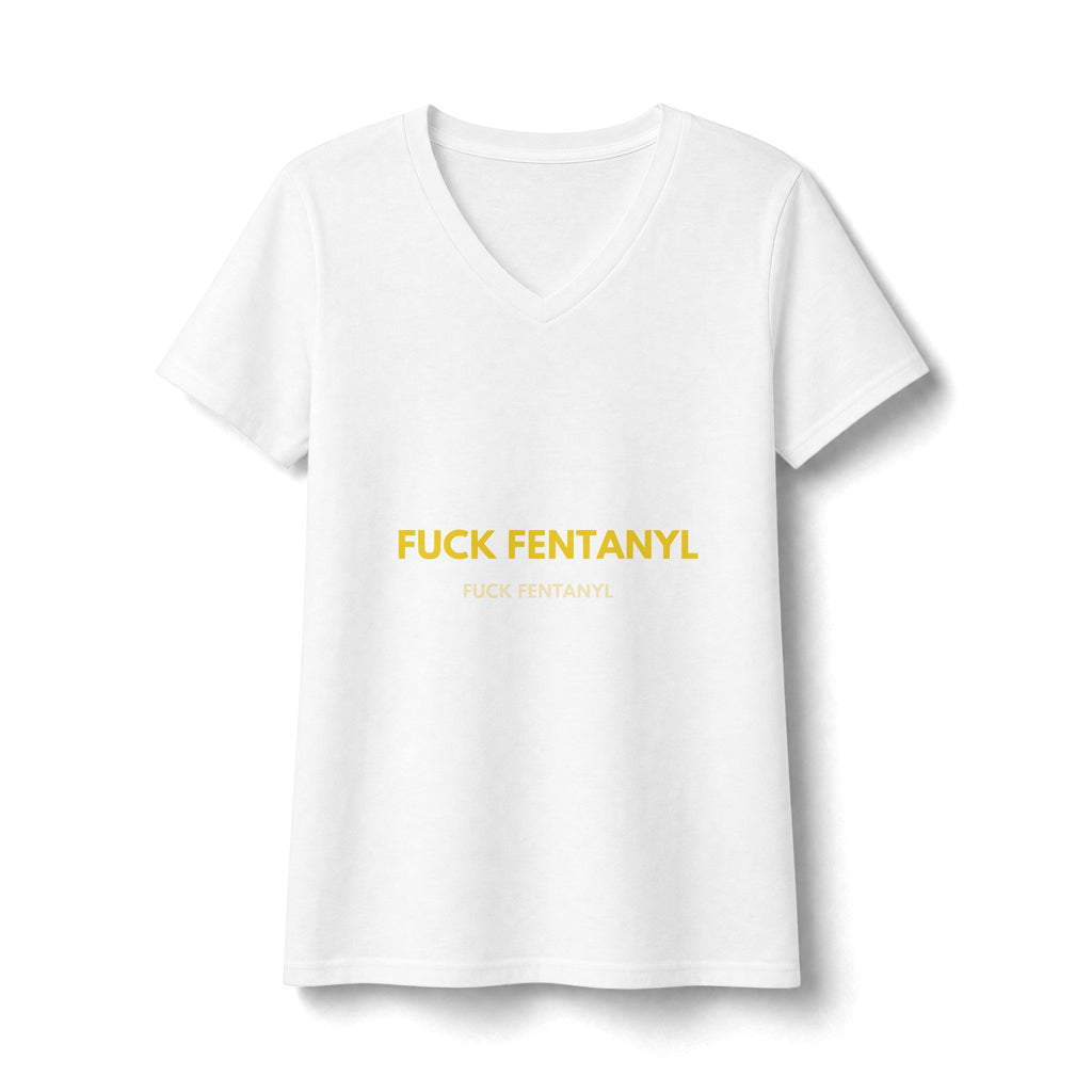 Women's V-Neck Tee - "F**k Fentanyl" Awareness Graphic