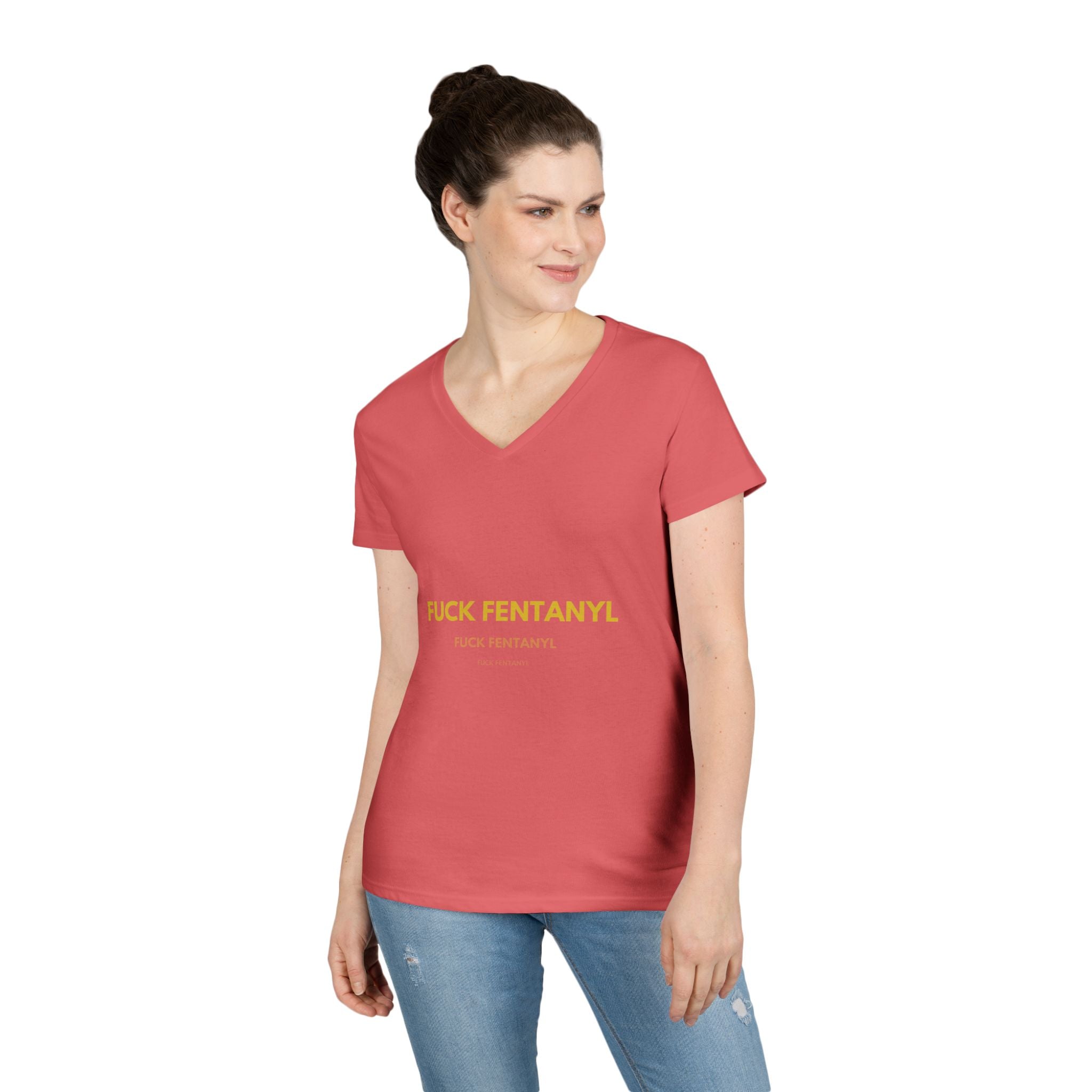 Fuck Fentanyl Women's V-Neck Tee — Anti-Drug Awareness Statement Shirt