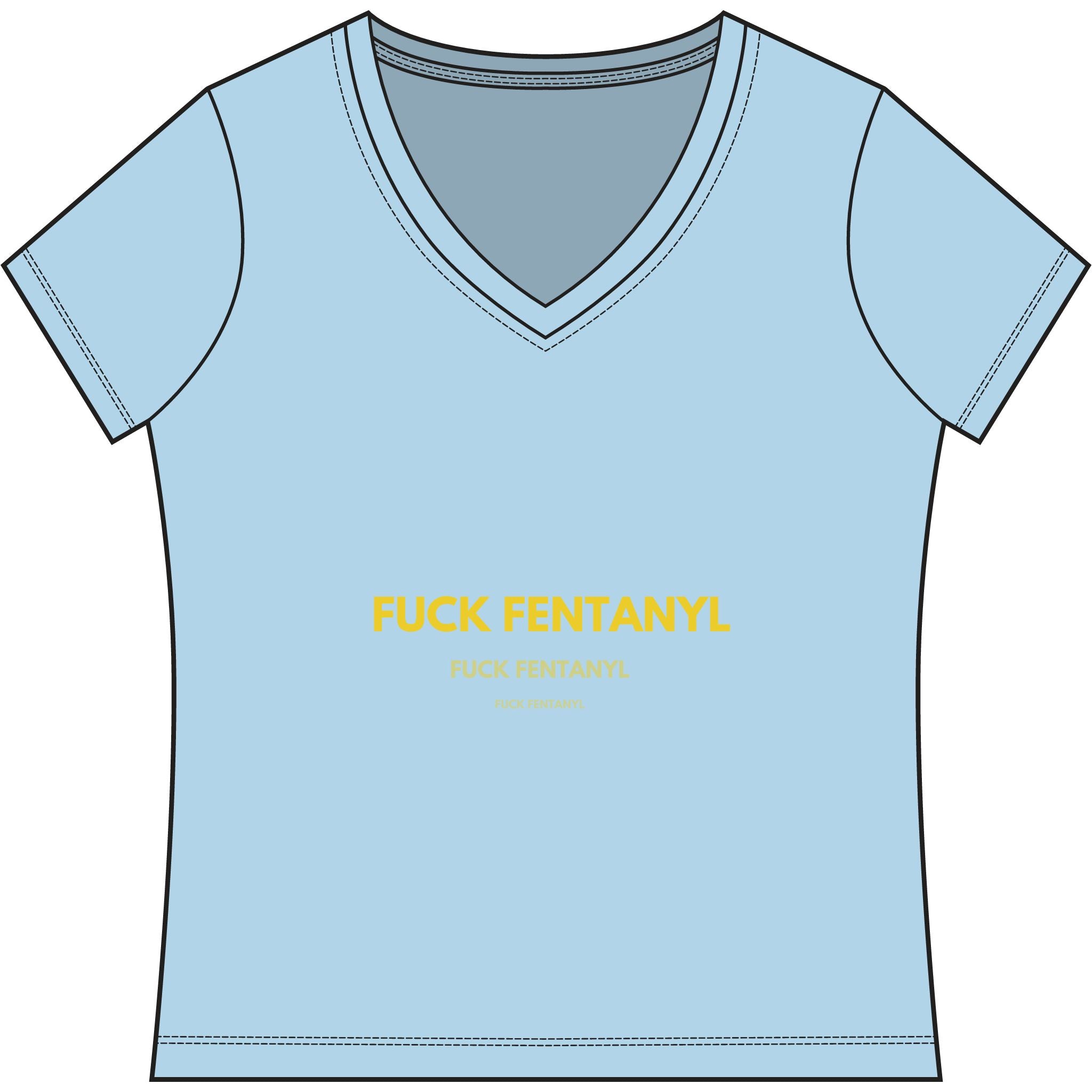 Women's V-Neck Tee — “Fuck Fentanyl” Awareness Shirt
