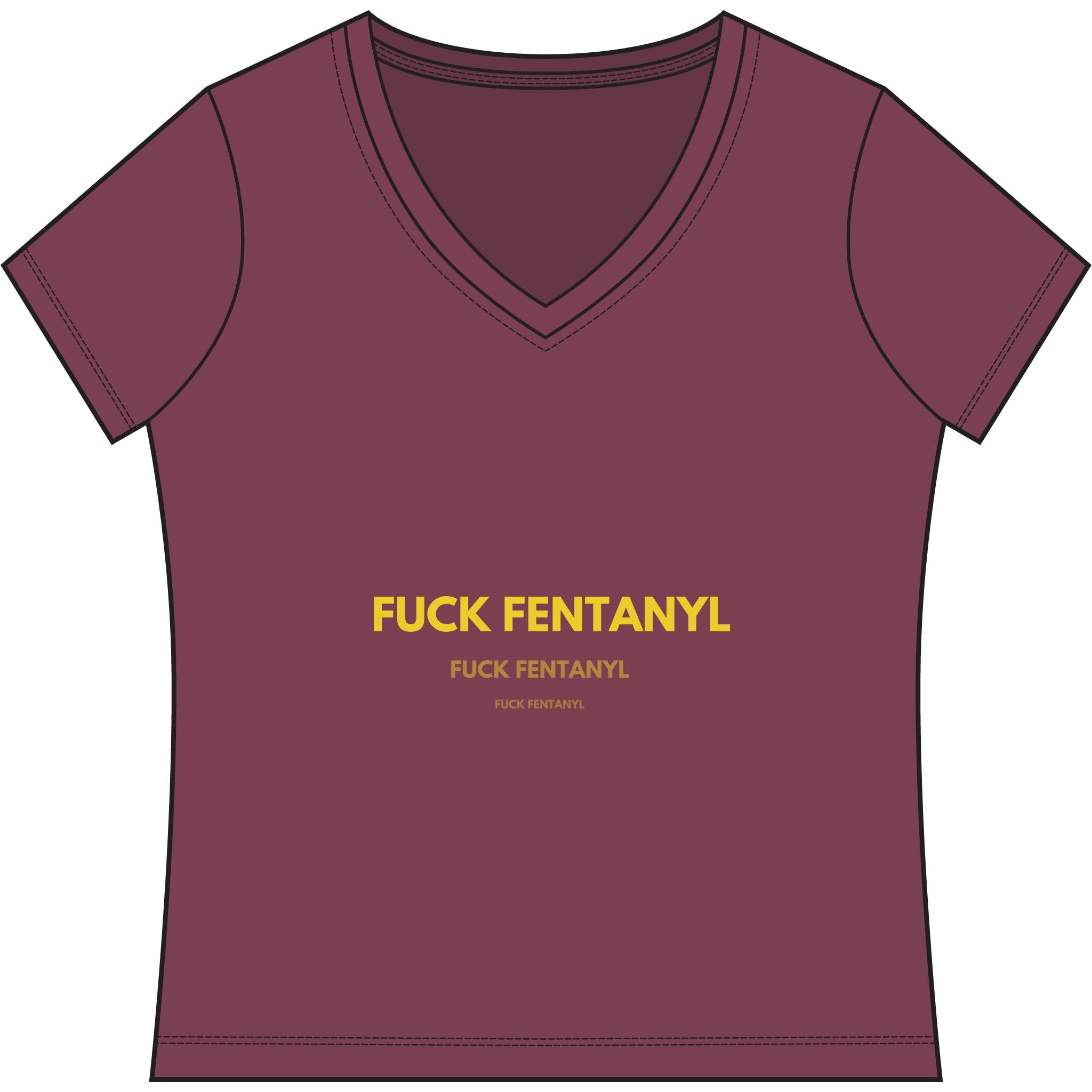 Women's V-Neck Tee — “Fuck Fentanyl” Awareness Shirt