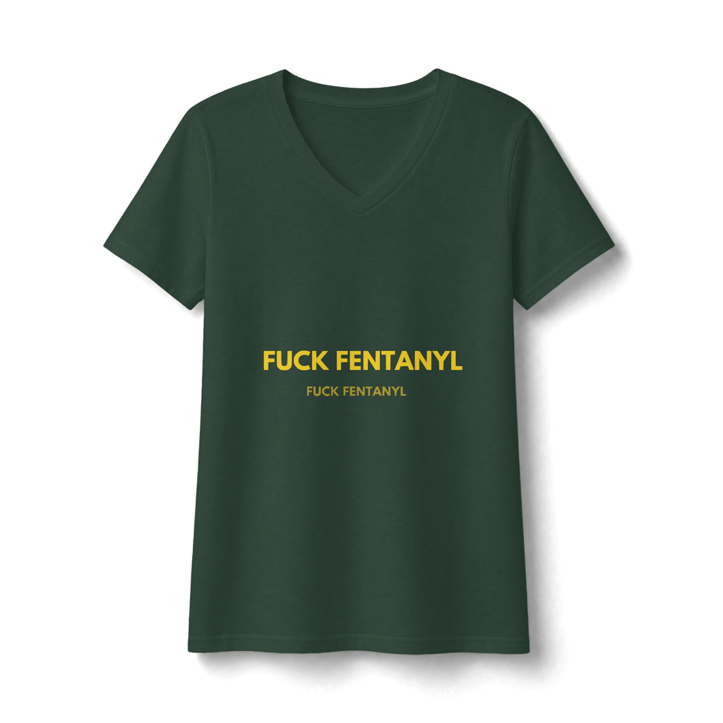 Women's V-Neck Tee - "F**k Fentanyl" Awareness Graphic