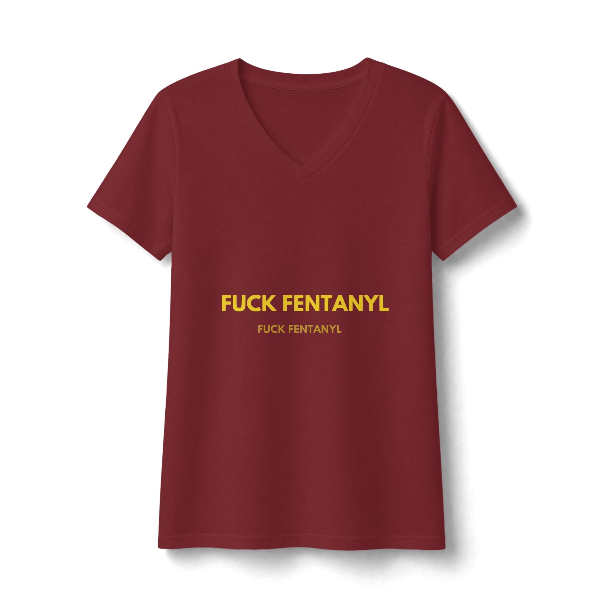 Women's V-Neck Tee - "F**k Fentanyl" Awareness Graphic
