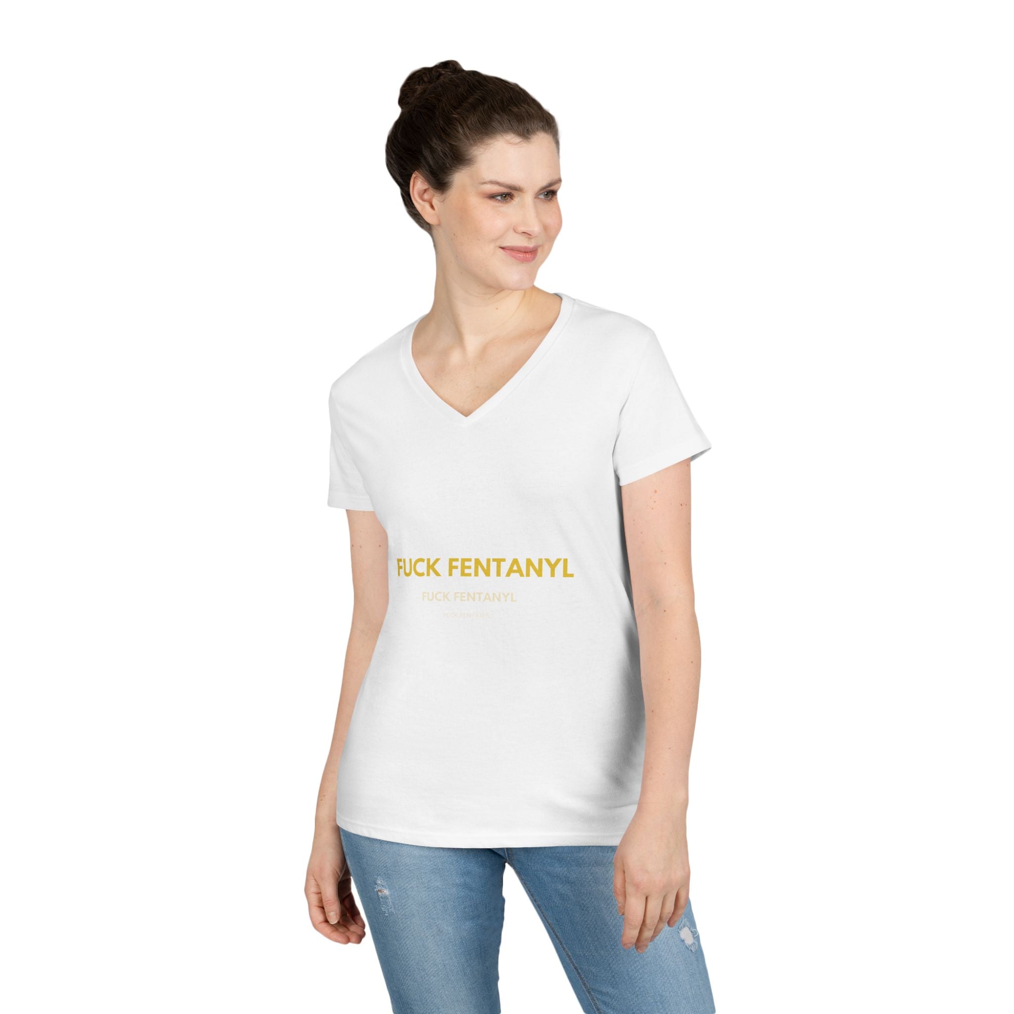 Fuck Fentanyl Women's V-Neck Tee — Anti-Drug Awareness Statement Shirt