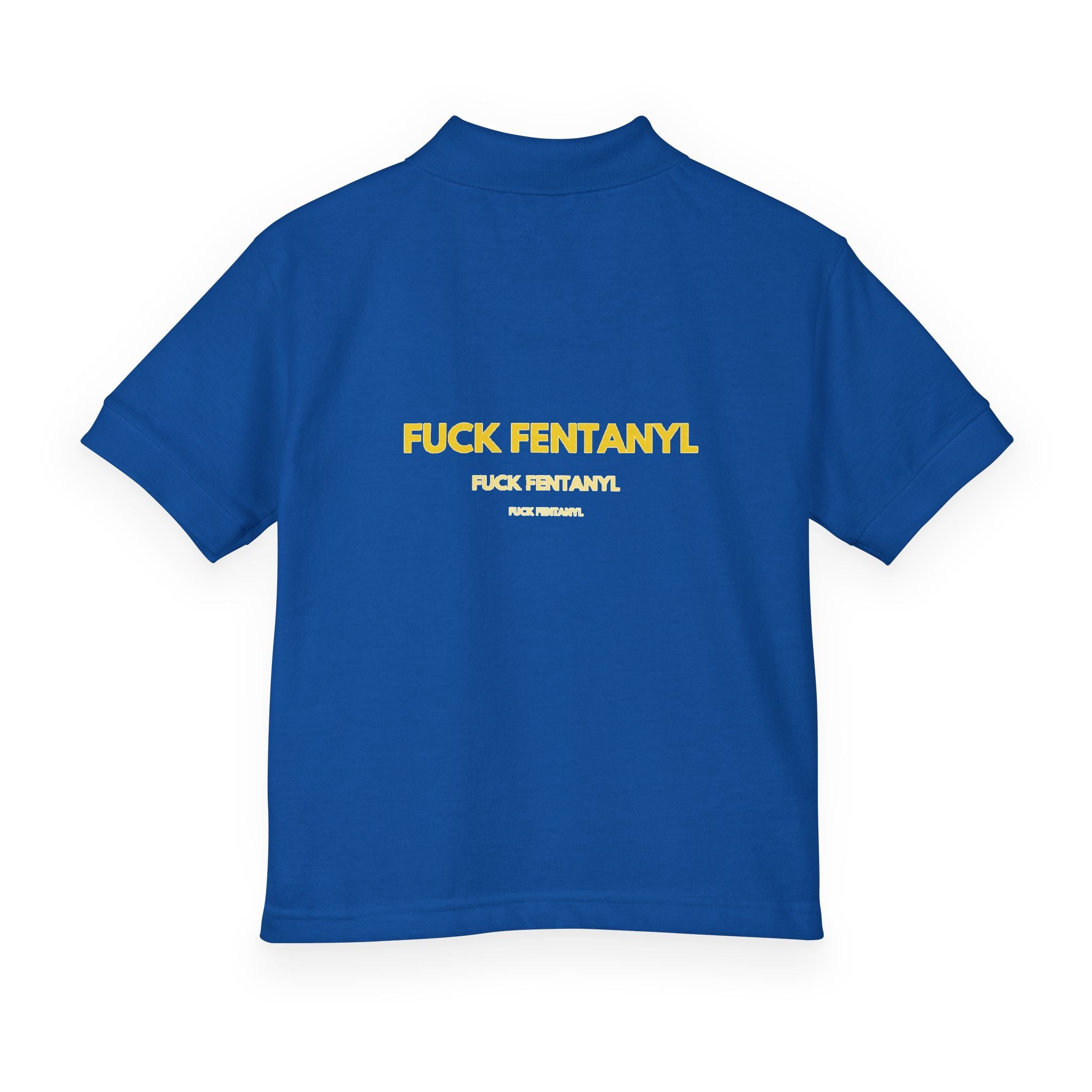 Youth Polo Shirt — “F*ck Fentanyl” Back Awareness Design